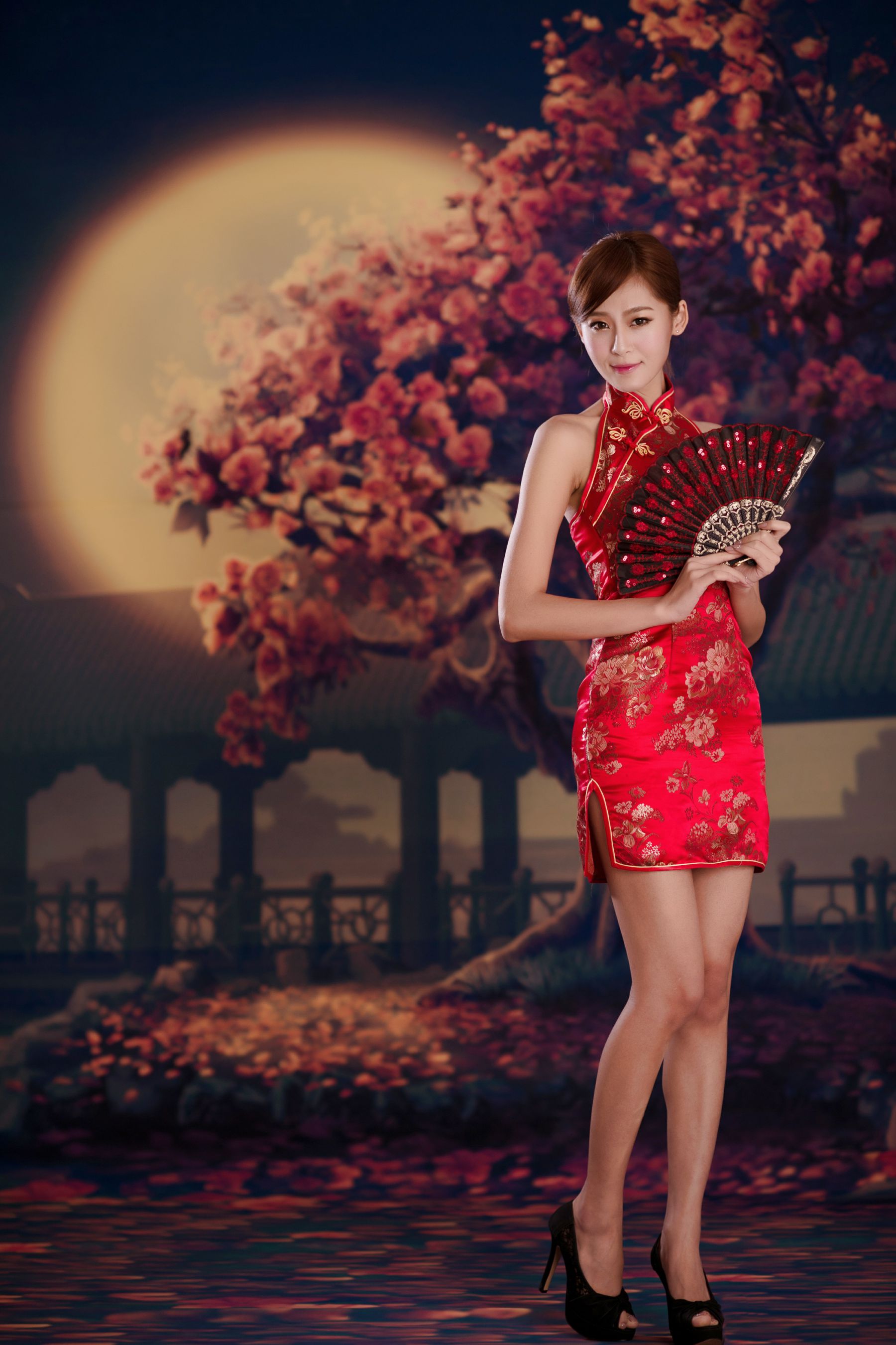 台湾女神Winnie小雪《古典红色旗袍》-喵次元