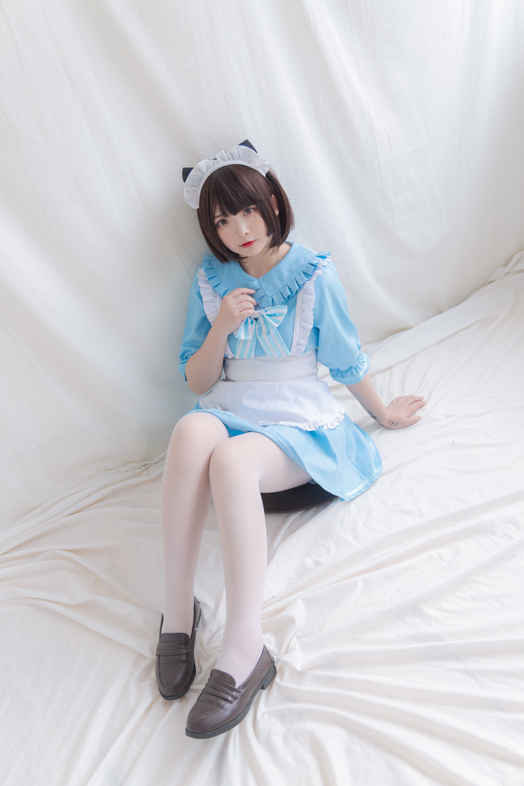[COS福利] 二次元美女古川kagura - 蓝色小猫女仆-喵次元