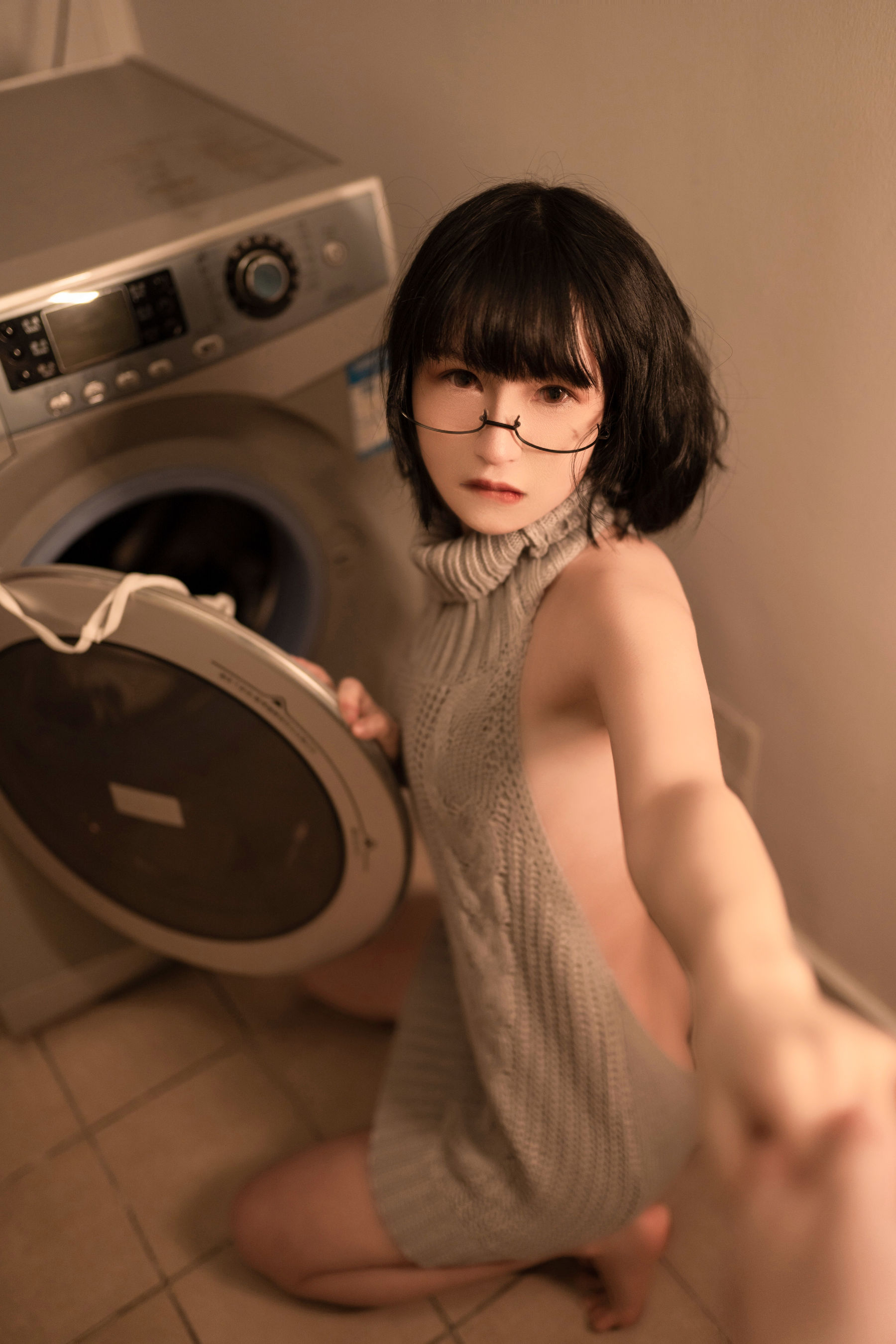[COS福利] 美少女晕崽 - 维修洗衣机-喵次元